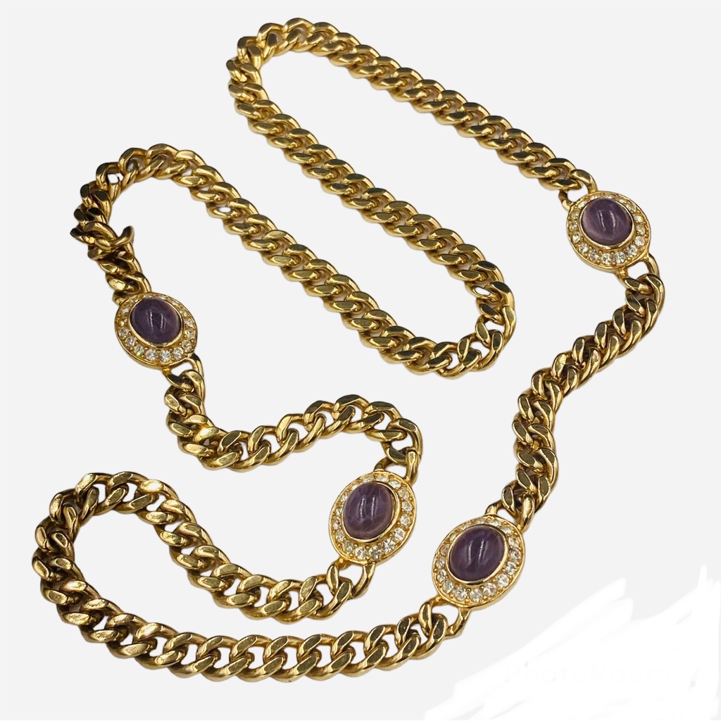 Exquisite Vintage Ciner Amethyst Glass Necklace 349$